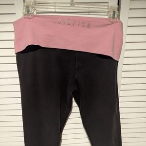 PINK yoga pants- calf length